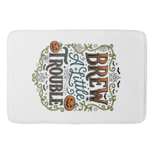 Halloween Heks Typografie Brouw Een Beetje Problem Badmat