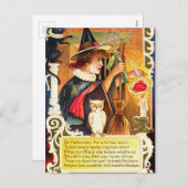  Halloween heks uil vakantie briefkaart (Voorkant / Achterkant)
