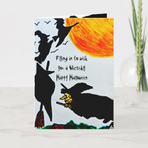 HALLOWEEN HEKS VLIEGT NIET VAN HET HANDVAT KAART