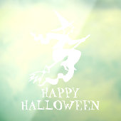 Halloween heks wit aangepaste tekst decoraties raamsticker (Vel 3)