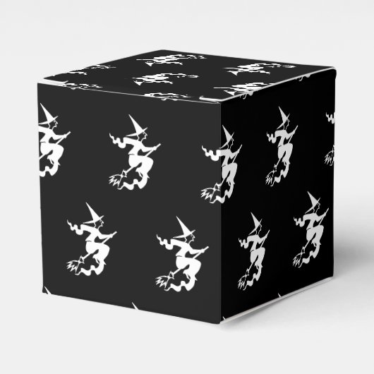 Halloween heks zwart-wit patroon bedankdoosjes (Voorkant Zijde)