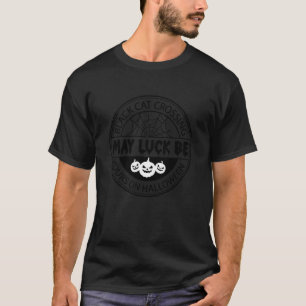 Halloween Heksen Bezem Zwarte Kat Oversteek voor V T-shirt