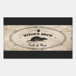Halloween Heksen Brew Ingrediënt - Staart van Rat Rechthoekige Sticker