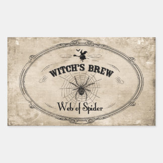 Halloween Heksen Brew Ingrediënt - Web van Spin Rechthoekige Sticker