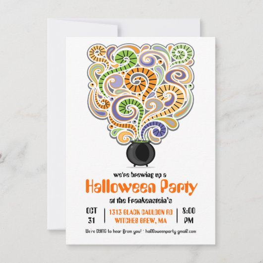 Halloween Heksen Brew Party Uitnodiging I (Voorkant)