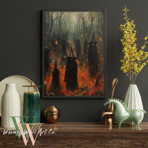 Halloween Heksen in het Bos Gotisch Poster