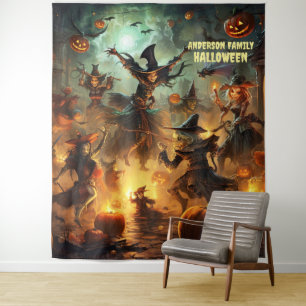 Halloween heksen opgehangen wandkleed