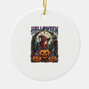 Halloween Heksen Pompoenen Maanfasen_1 Keramisch Ornament