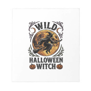 Halloween Heksen Shirt Vintage Bezem Maan Grafisch Notitieblok