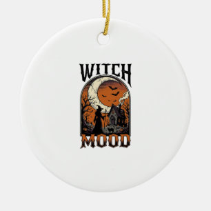 Halloween Heksen Shirt Vintage Geheime Maan Ontwer Keramisch Ornament
