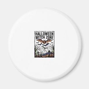 Halloween Heksen Zone Vintage Kerkhof Vleermuizen Magneet