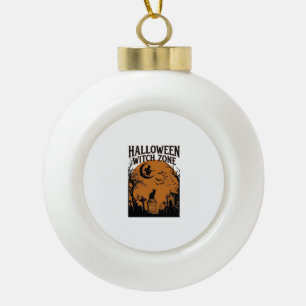 Halloween Heksen Zone Zwarte Kat Kerkhof Vleermuiz Keramische Bal Ornament