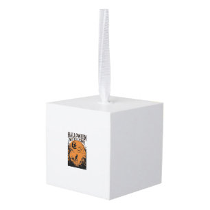 Halloween Heksen Zone Zwarte Kat Kerkhof Vleermuiz Kubus Ornament