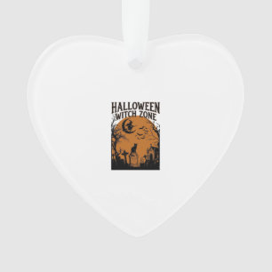 Halloween Heksen Zone Zwarte Kat Kerkhof Vleermuiz Ornament