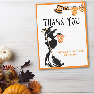 Halloween Heksenbaby Shower Bedankt Briefkaart
