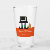 Halloween Heksenbenen & bezem gepersonaliseerd Glas (Voorkant)