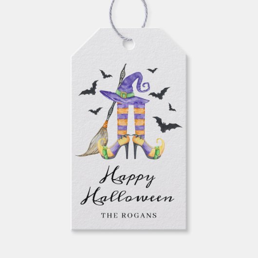 Halloween heksenbenen en Pet Cadeaulabel (Voorkant)