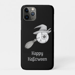Halloween heksenbezem en enge oogbol iPhone 11 pro hoesje