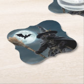 Halloween Heksenkat Onderzetters (Gekanteld)