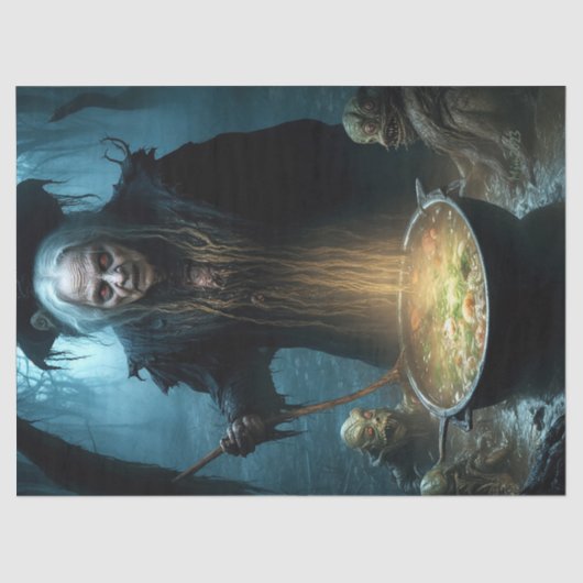 Halloween heksenketel met soep tissuepapier (Voorkant)