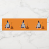 Halloween Heksenrat en bezem Waterfles Etiket (Enkel label)