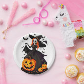 Halloween heksenschedel papieren bordje (Feest)