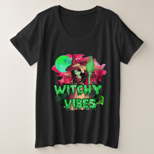 Halloween Hekserige Stemming Grote Maat T-shirt