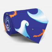 Halloween heldere pompoenen en spookachtige spinne stropdas (Opgerold)