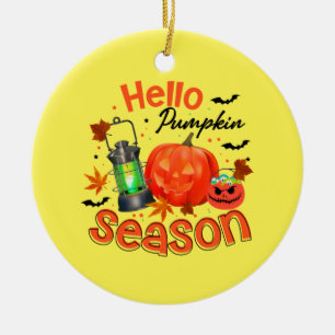 Halloween Hello Pumpkin Season Birthday Keramisch Ornament