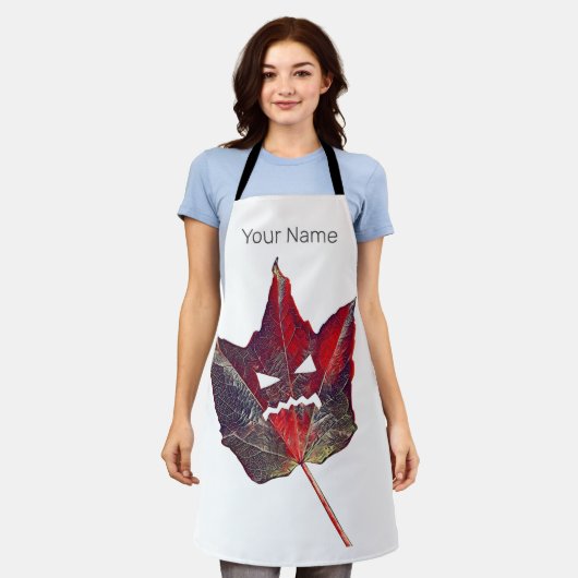 Halloween herfst bladeren blad Herfst Thanksgiving Schort (Gedragen)