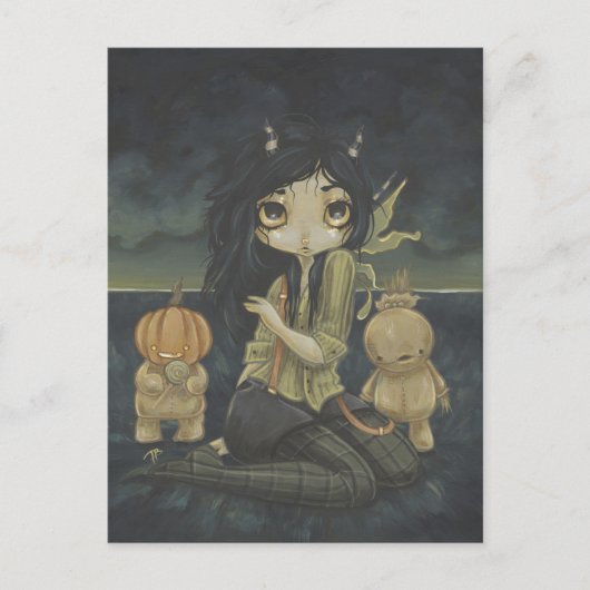 Halloween herfst fantasy fee gothic briefkaart (Voorkant)