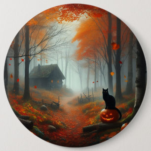 Halloween/Herfst/Herfst/pompoen/kattenpapierbekers Ronde Button 6,0 Cm