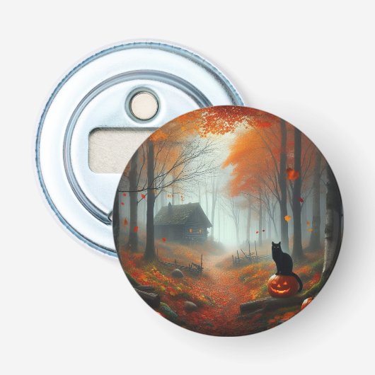 Halloween/Herfst/Herfst/pompoen/poes Button Flesopener (Voorkant)