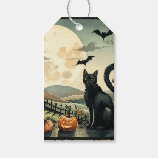 Halloween/Herfst/Herfst/pompoen/poes Cadeaulabel (Voorkant)
