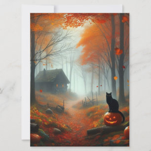Halloween/Herfst/Herfst/pompoen/poes Feestdagenkaart