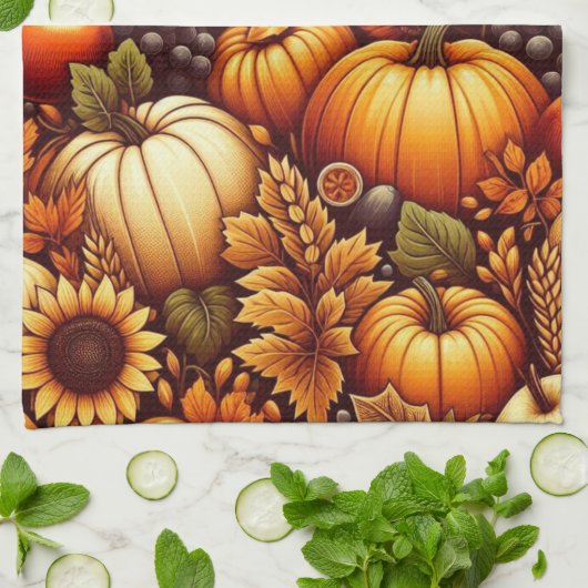 Halloween/Herfst/Herfst/pompoen Theedoek (Gevouwen)