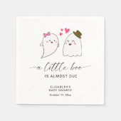 Halloween Herfst Little Boo Baby shower QR-code Servet (Voorkant)