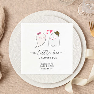 Halloween Herfst Little Boo Baby shower QR-code Servet