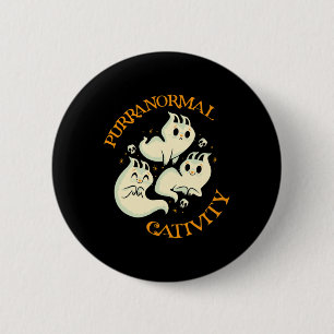 Halloween Herfst plezier Schattigee purranormale a Ronde Button 5,7 Cm