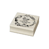 Halloween herfst pompoen krans retour adres 	rubberstempel (Stempel)