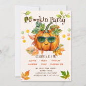 Halloween Herfst Pompoen Verjaardagsfeest Uitnodig Kaart (Voorkant)