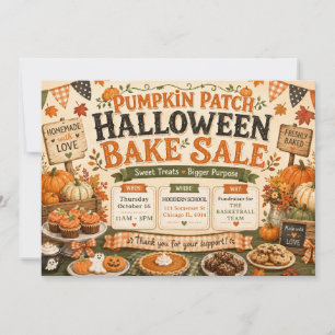 Halloween Herfst Pompoenveld Bakverkoop Kaart