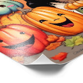 Halloween, Herfst-thema, zwart en Tan Cavalier Foto Afdruk (Hoek)