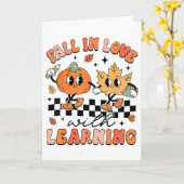 Halloween Herfst verliefd op het leren van Thanksg Kaart (Gele Bloem)