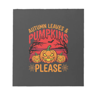 Halloween Herfstbladeren en Pompoenen Gelieve te O Notitieblok