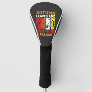 Halloween Herfstbladeren en Pompoenen Vintage Ontw Golfheadcover