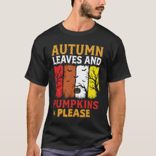 Halloween Herfstbladeren en Pompoenen Vintage Ontw T-shirt