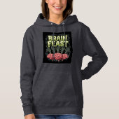 Halloween Hersenfeest Zombie Handen Vectorontwerp Hoodie (Voorkant)