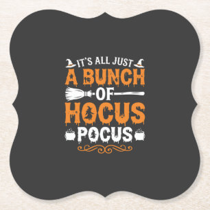 Halloween Het is Alles Alleen Hocus Pocus Heks Kartonnen Onderzetters