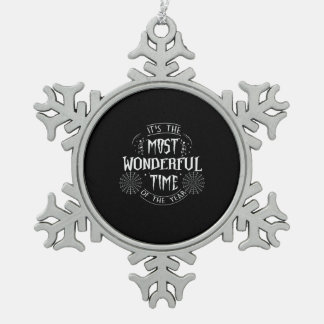 Halloween Het is de mooiste tijd van de geboorte. Tin Sneeuwvlok Ornament